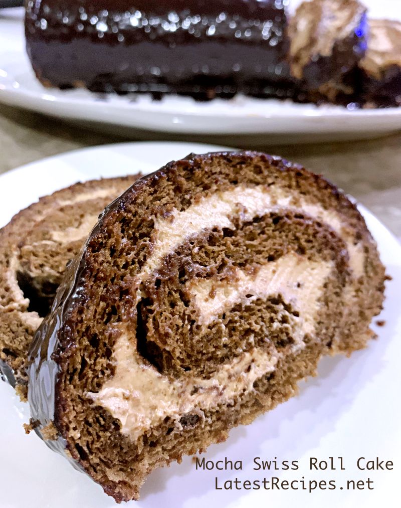 Chocolate and coffee swiss roll recipe | delicious. magazine
